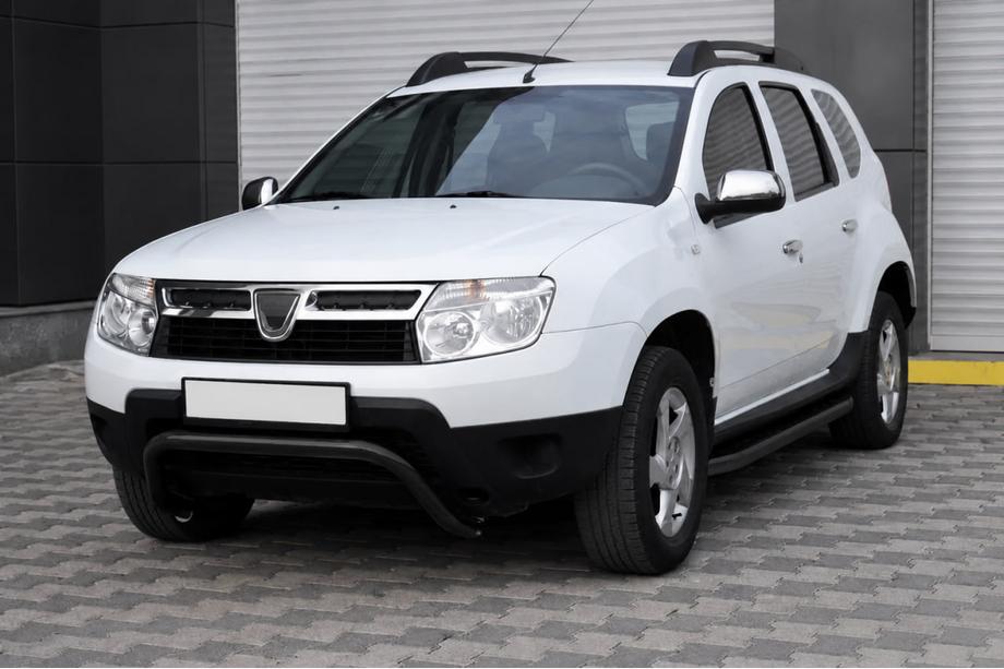 Dacia Duster 2008-2018 рр. Передній захист ST011 Black (нерж.) Фото 2