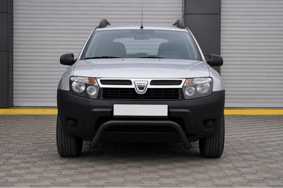 Dacia Duster 2008-2018 рр. Передній захист ST011 Black (нерж.) Фото 4