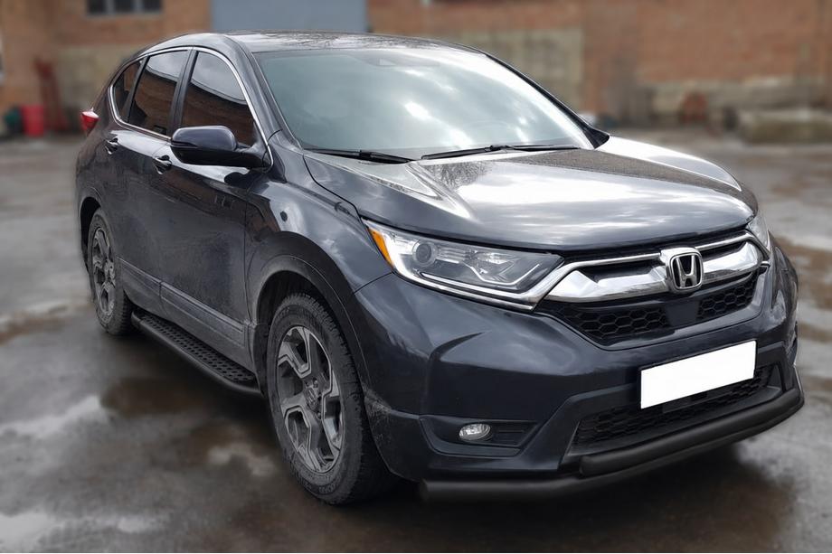 Honda CRV 2017-2022 рр. Передній захист ST014 Black (2016-2019, нерж.) Фото 2