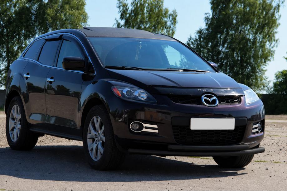 Mazda CX-7 2006-2012 рр. Передній захист ST014 Black (нерж.) Фото 3