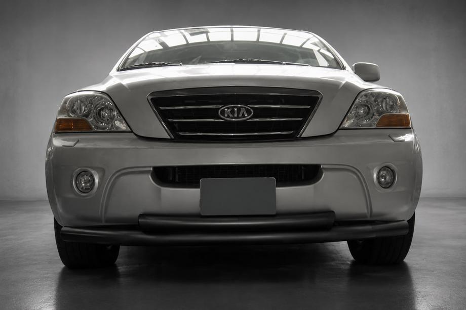 Kia Sorento I BL 2002-2009 рр. Передній захист ST014 Black (нерж.) Фото 1