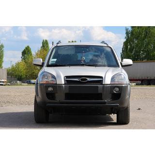 Передній захист ST014 Black (нерж.) Hyundai Tucson JM 2004- рр. фото 1