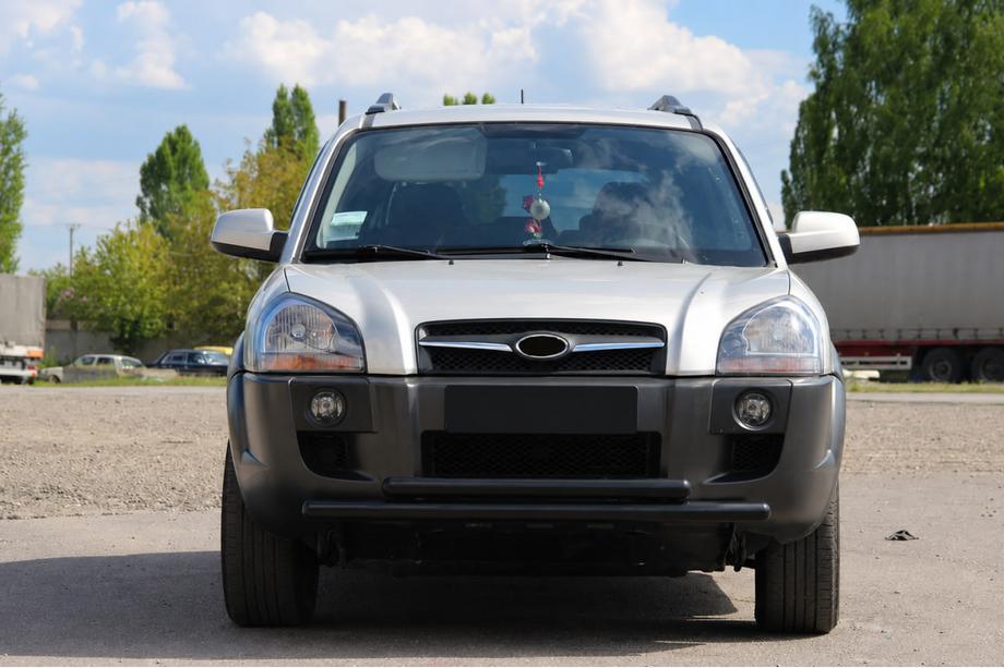 Hyundai Tucson JM 2004- рр. Передній захист ST014 Black (нерж.) Фото 1