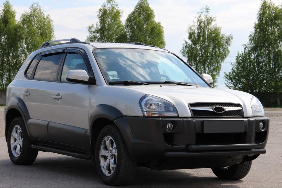 Hyundai Tucson JM 2004- рр. Передній захист ST014 Black (нерж.) Фото 2