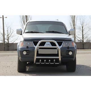 Кенгурятник QT007 (нерж) Mitsubishi Pajero Sport 1996-2007 рр. фото 1