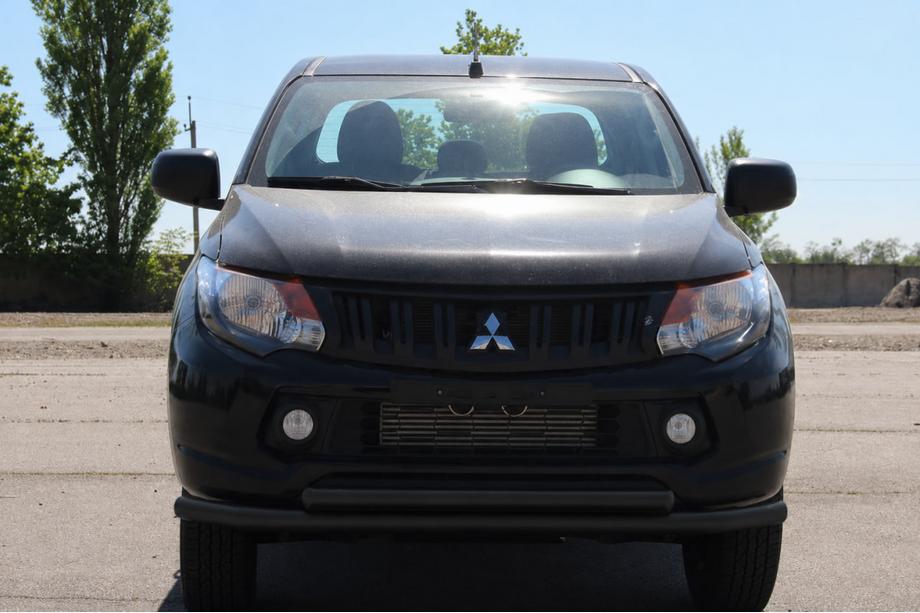 Mitsubishi L200 2015-2024 рр. Передній захист ST014 Black (нерж) Фото 1