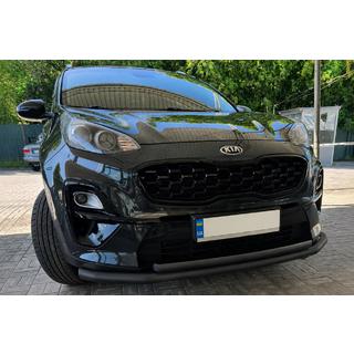 Передній захист ST014 Black (нерж) Kia Sportage 2015-2021 рр. фото 1