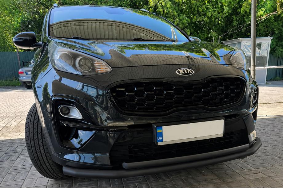 Kia Sportage 2015-2021 рр. Передній захист ST014 Black (нерж) Фото 1