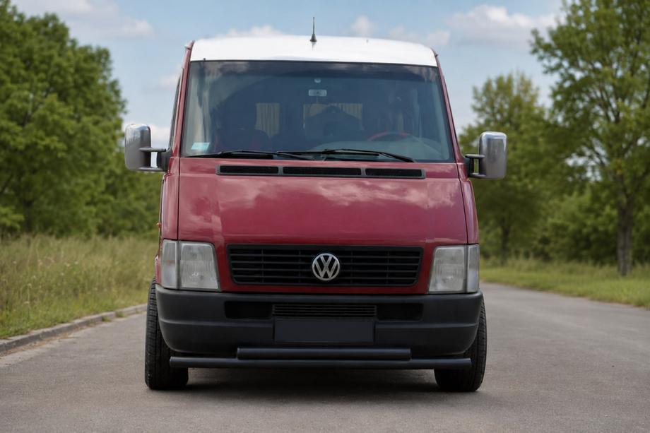 Volkswagen LT 1995-2006 рр. Передній захист ST014 Black (нерж) Фото 1