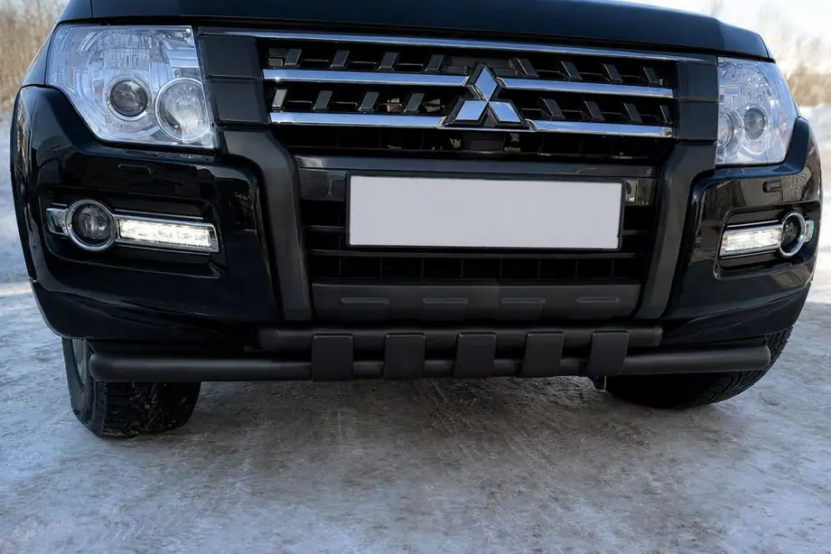 Mitsubishi Pajero Wagon IV 2006-2021 рр. Передній захист ST015 Black (нерж.)