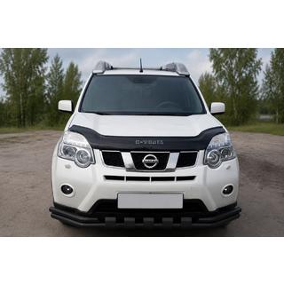 Передній захист ST015 Black (нерж.) Nissan X-trail T31 2007-2014 рр. фото 1