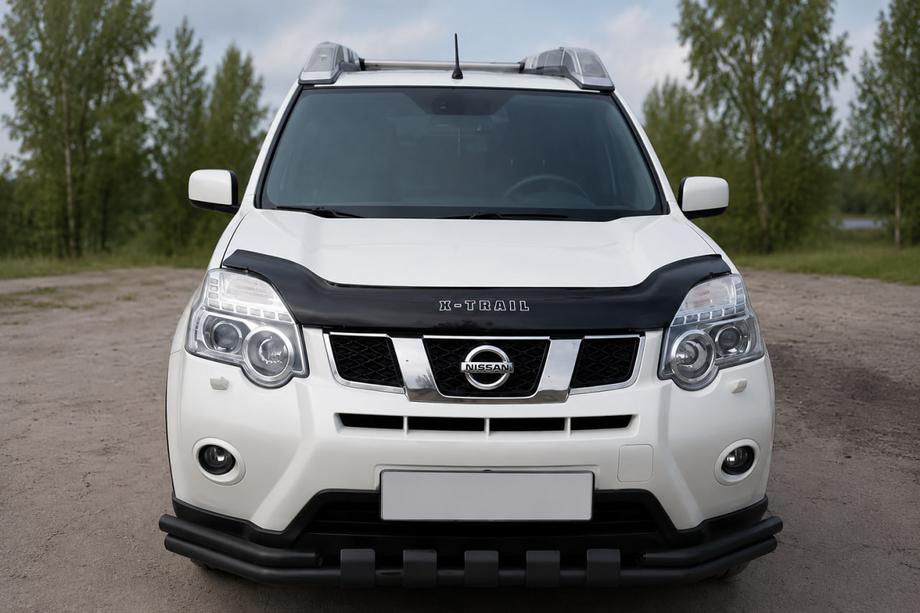 Nissan X-trail T31 2007-2014 рр. Передній захист ST015 Black (нерж.) Фото 1