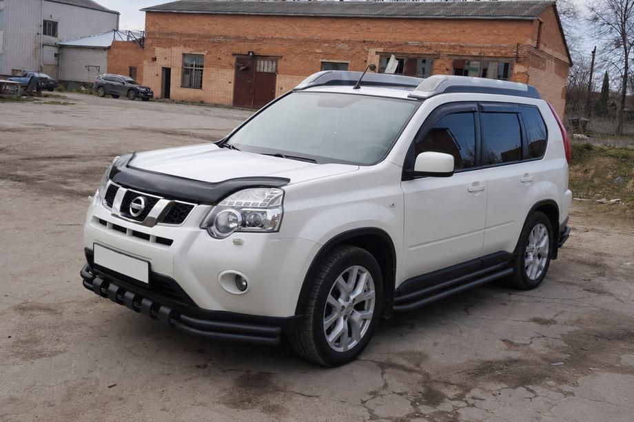Nissan X-trail T31 2007-2014 рр. Передній захист ST015 Black (нерж.) Фото 2