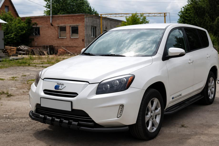 Toyota Rav 4 2006-2013 рр. Передній захист ST015 Black (нерж.) Фото 3