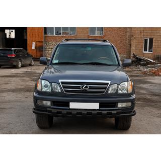 Передній захист ST015 Black (нерж.) Lexus LX470 1998-2007 рр. фото 1