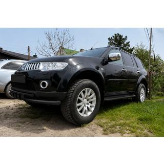 Передній захист ST015 Black (нерж.) Mitsubishi Pajero Sport 2008-2015 рр. фото 1