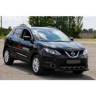 Передній захист ST015 Black (нерж) Nissan Qashqai 2014-2021 рр. фото 3