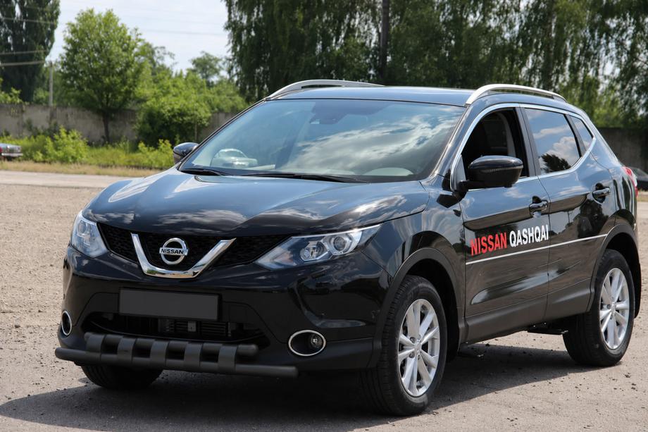 Nissan Qashqai 2007-2010 рр. Передній захист ST015 Black (нерж) Фото 1