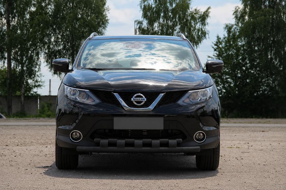 Nissan Qashqai 2007-2010 рр. Передній захист ST015 Black (нерж) Фото 2