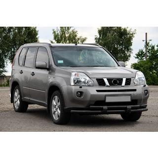 Передній захист ST015/2 Black (нерж) Nissan X-trail T31 2007-2014 рр. фото 1