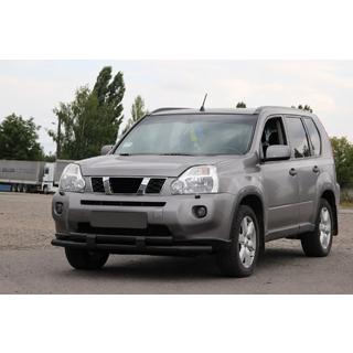 Передній захист ST015/2 Black (нерж) Nissan X-trail T31 2007-2014 рр. фото 2