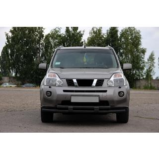 Передній захист ST015/2 Black (нерж) Nissan X-trail T31 2007-2014 рр. фото 3