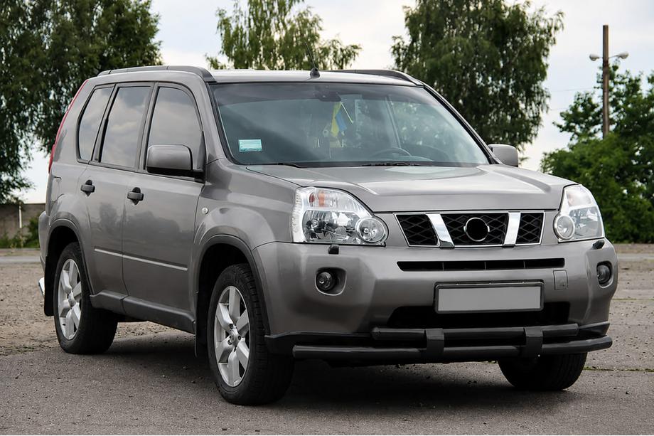 Nissan X-trail T31 2007-2014 рр. Передній захист ST015/2 Black (нерж) Фото 1
