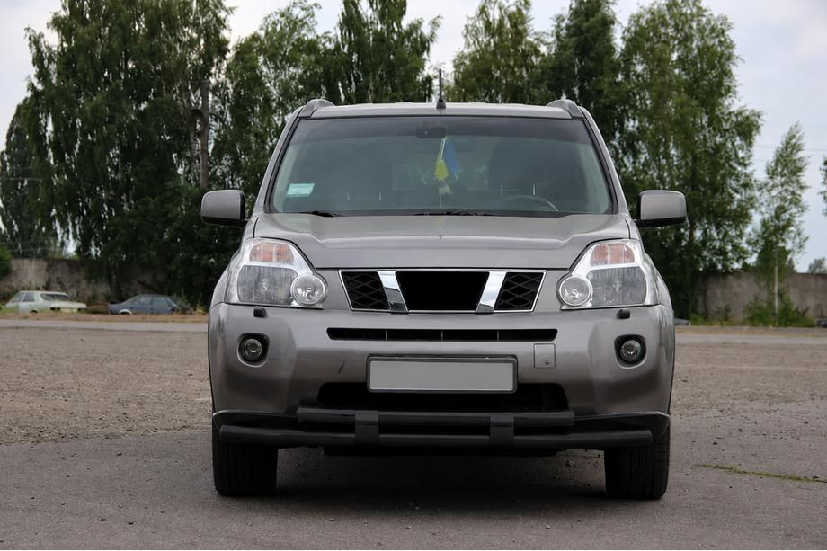 Nissan X-trail T31 2007-2014 рр. Передній захист ST015/2 Black (нерж) Фото 3