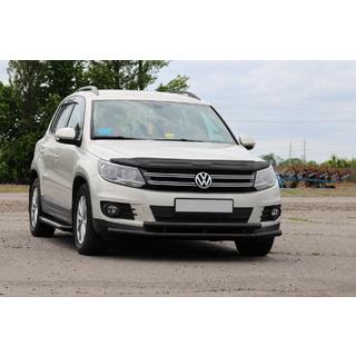 Передній захист ST016 Black (нерж) Volkswagen Tiguan 2007-2016 рр. фото 2