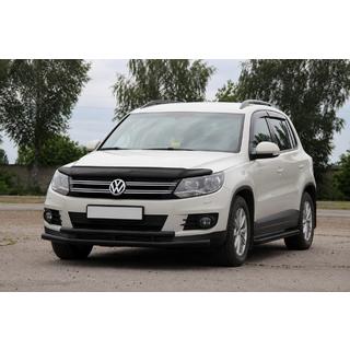 Передній захист ST016 Black (нерж) Volkswagen Tiguan 2007-2016 рр. фото 3
