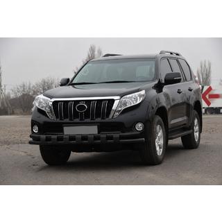 Передній захист ST016-2 Black (нерж) Toyota Land Cruiser Prado 150 2009-2023 рр. фото 2