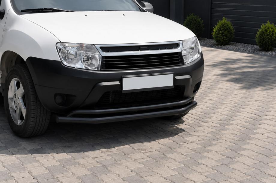 Dacia Duster 2008-2018 рр. Передній захист ST017 Black (нерж.) Фото 1
