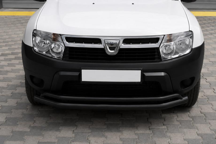 Dacia Duster 2008-2018 рр. Передній захист ST017 Black (нерж.) Фото 3