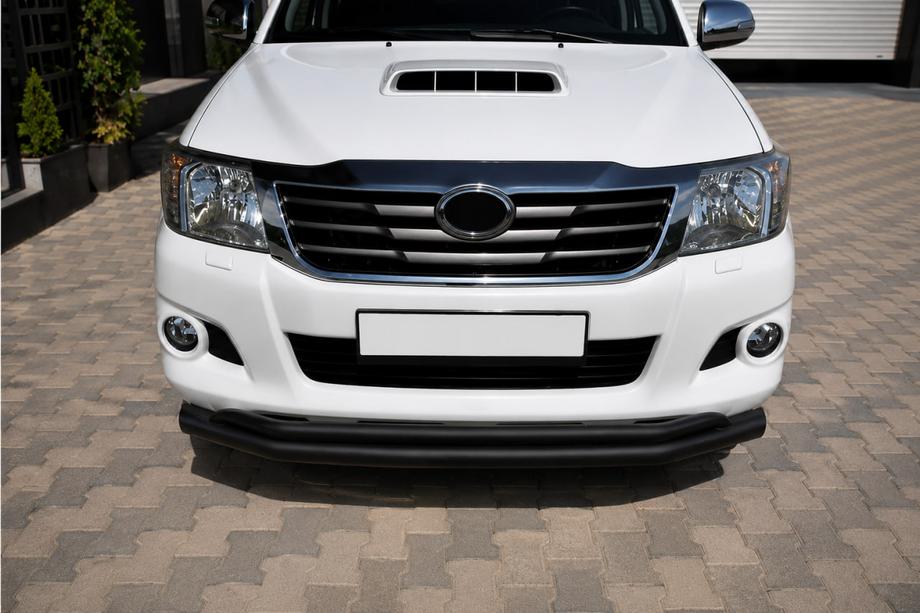 Toyota Hilux 2006-2015 рр. Передній захист ST017 Black (нерж.) Фото 1