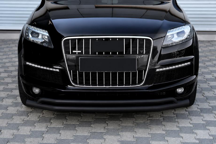 Audi Q7 2005-2015 рр. Передній захист ST017 Black (нерж.) Фото 1