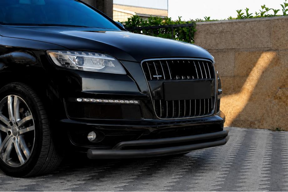 Audi Q7 2005-2015 рр. Передній захист ST017 Black (нерж.) Фото 3