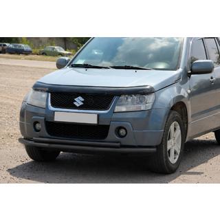 Передній подвійний вус 60/42мм Black (нерж) Suzuki Grand Vitara 2005-2017 рр. фото 2