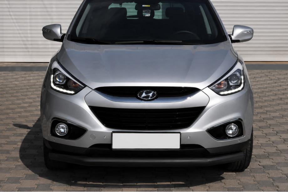 Hyundai IX-35 2010-2015 рр. Передня дуга ST008 Black (нерж.) Фото 2
