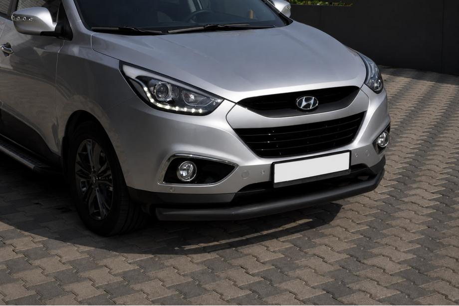 Hyundai IX-35 2010-2015 рр. Передня дуга ST008 Black (нерж.) Фото 3