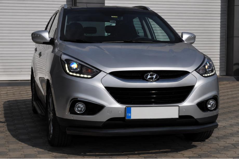 Hyundai IX-35 2010-2015 рр. Передня дуга ST008 Black (нерж.) Фото 4