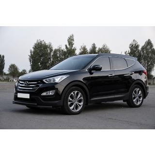 Передня дуга ST014 Black (нерж.) Hyundai Santa Fe 3 2012-2018 рр. фото 2
