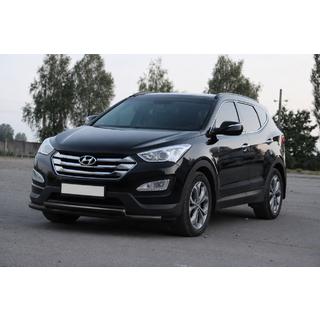 Передня дуга ST014 Black (нерж.) Hyundai Santa Fe 3 2012-2018 рр. фото 4