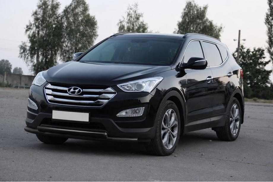 Hyundai Santa Fe 3 2012-2018 рр. Передня дуга ST014 Black (нерж.) Фото 4