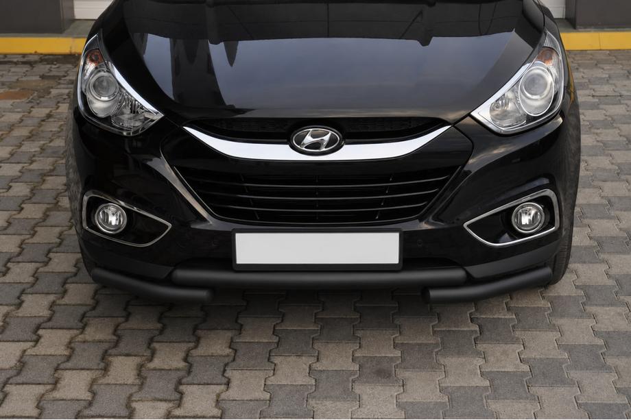 Hyundai IX-35 2010-2015 рр. Передня дуга ST014-1 Black (нерж.) Фото 4