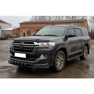 Передня дуга ST015 Black (2015+, нерж.) Toyota Land Cruiser 200 2007-2021 рр. фото 3