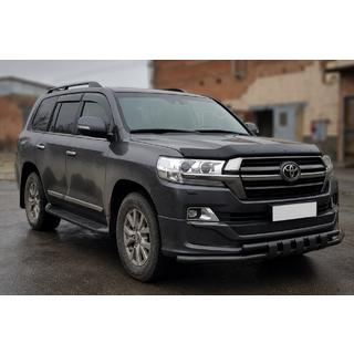 Передня дуга ST015 Black (2015+, нерж.) Toyota Land Cruiser 200 2007-2021 рр. фото 2