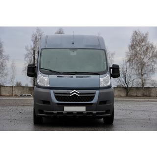 Передня дуга ST015 Black (нерж.) Fiat Ducato 2006-2025 рр. фото 1