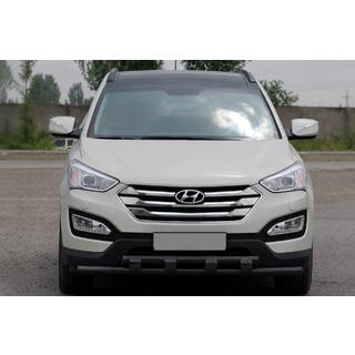 Передня дуга ST015 Black (нерж.) Hyundai Santa Fe 3 2012-2018 рр. фото 1