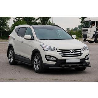 Передня дуга ST015 Black (нерж.) Hyundai Santa Fe 3 2012-2018 рр. фото 3