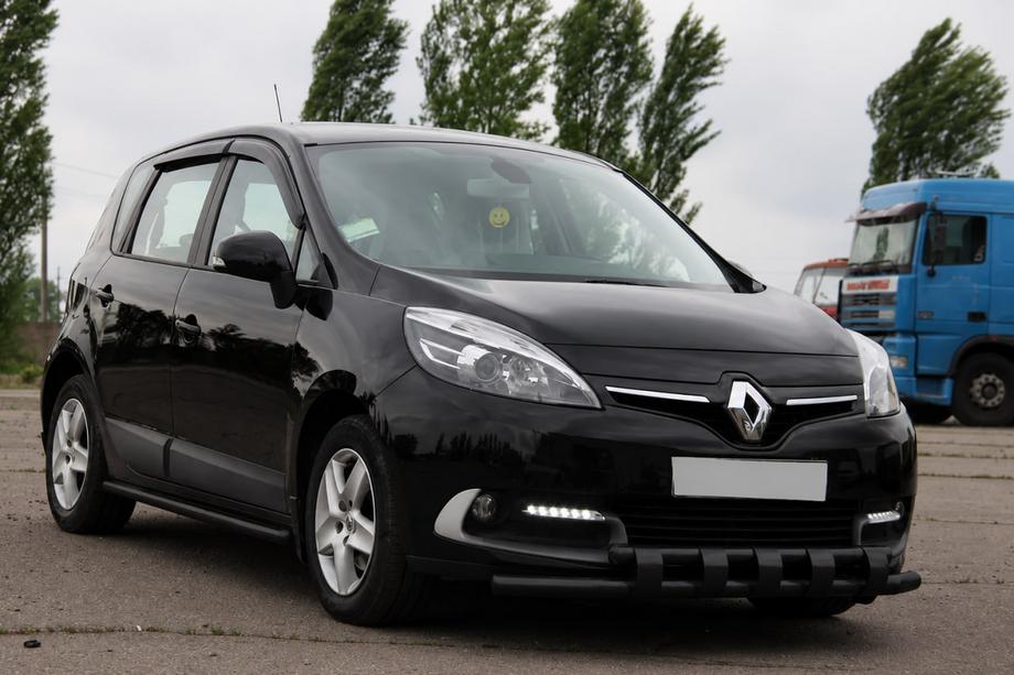 Renault Scenic/Grand 2009-2016 рр. Передня дуга ST015 Black (нерж.) Фото 3